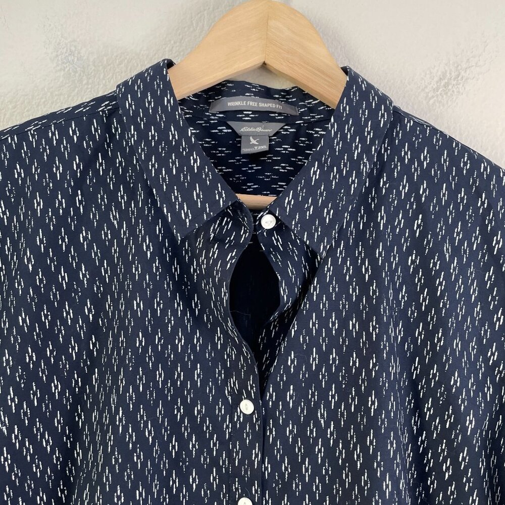 Eddie Bauer‎ Womens T2XL Wrinkle Free Shaped Fit Button Up Shirt Long Sleeve - Picture 7 of 10